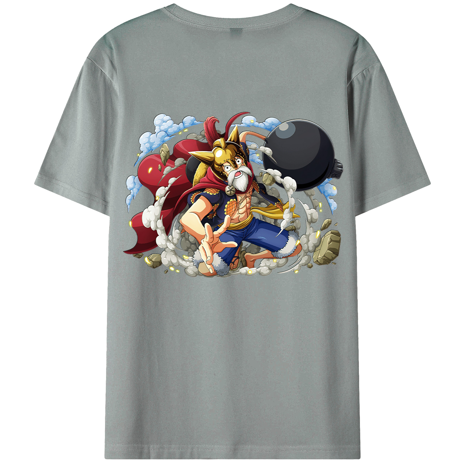 ワンピース モンキー・D・ルフィ ONE PIECE Monkey D. Luffy 綿100％ メンズ半袖Tシャツ（バックプリント） 通気性